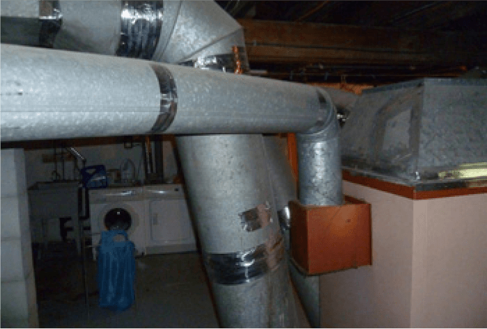 a basement before a ductwork installation