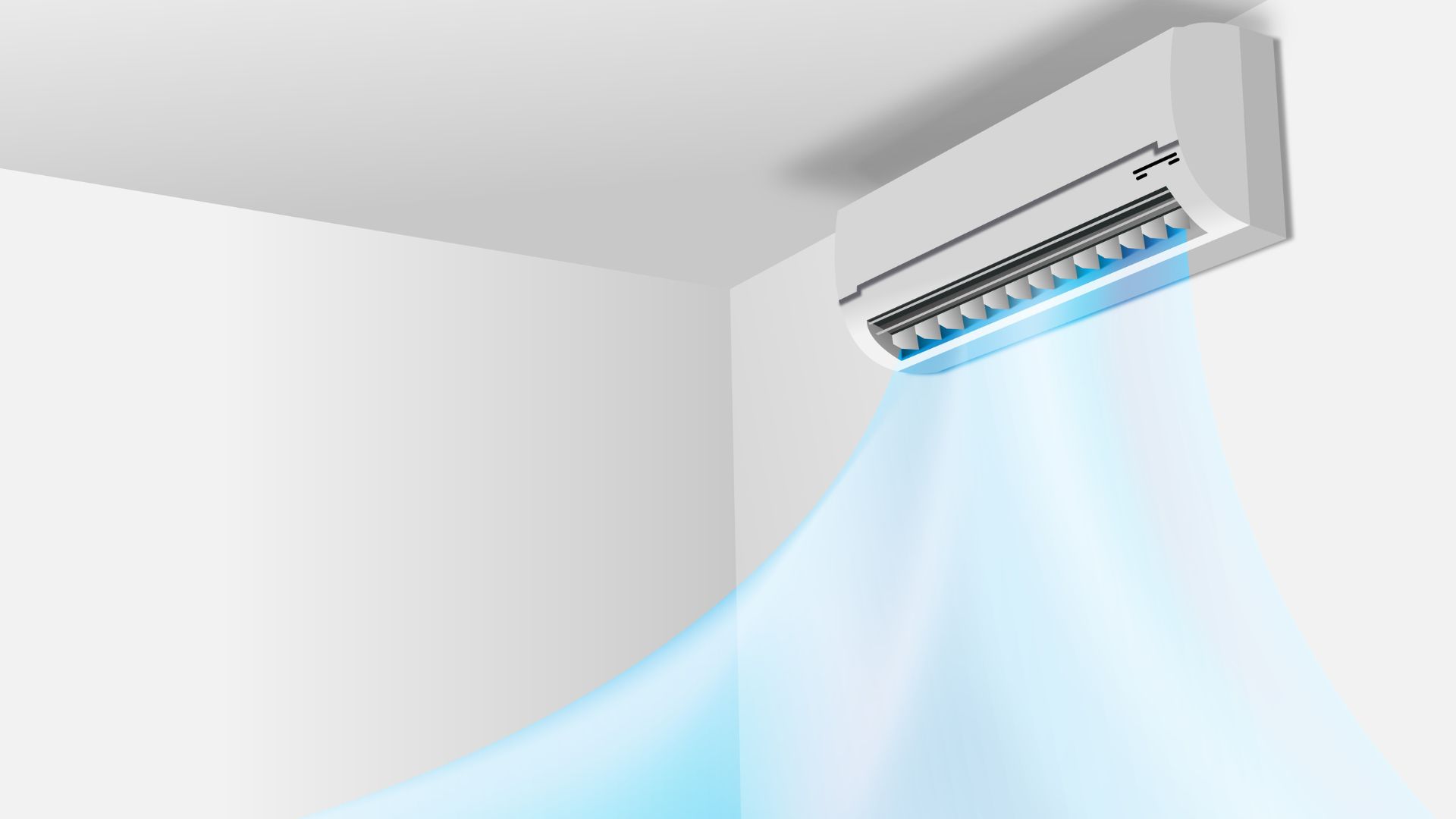 a ductless ac running in a windowless room