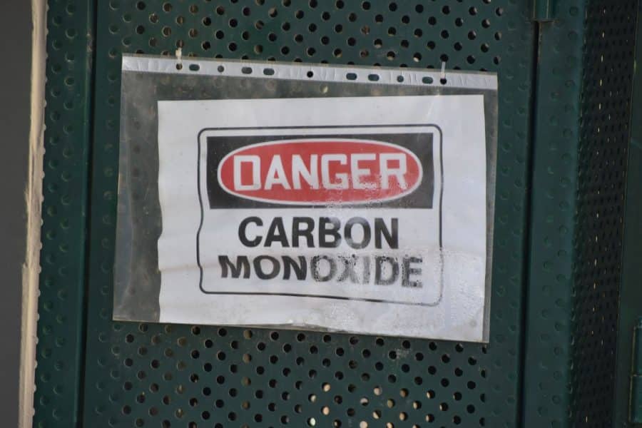 carbon monoxide warning sign