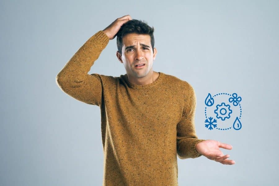 A man wondering how to choose the right HVAC system for his home.