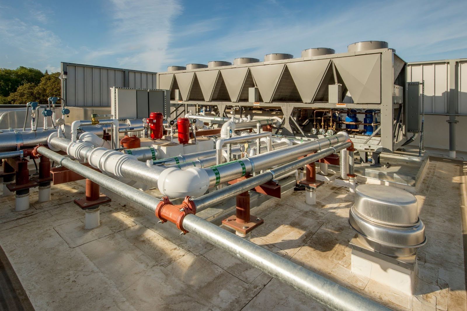 A commercial rooftop HVAC system.